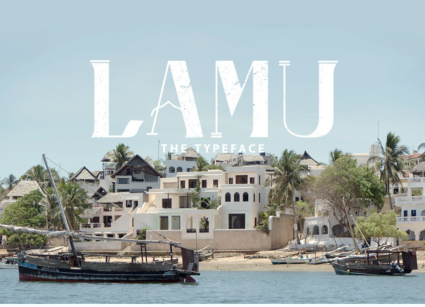Poster featuring the Lamu display typeface inspired by Swahili doors